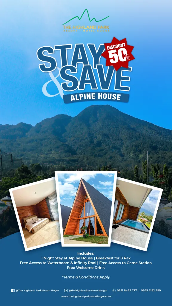 Poster Stay & Save Alpine House Discount 50%